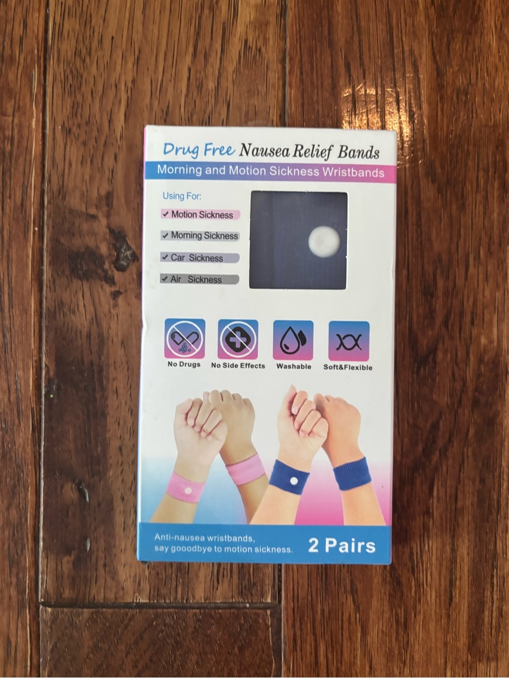 Nausea Relief Band Bracelet Acupressure 2 Pairs Travel Motion Sickness Wristband